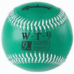 arkwort Weighted 9 Leather Covered Training Baseball (10 O